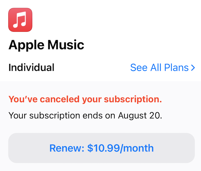 active Apple Music subscription