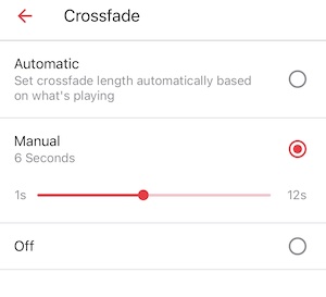 Apple Music crossfade