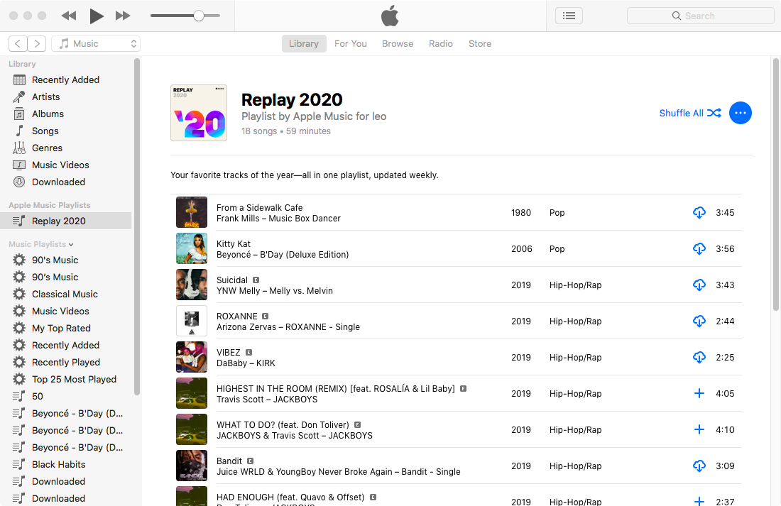 Download Apple Music Replay 2020 playlist to mp3