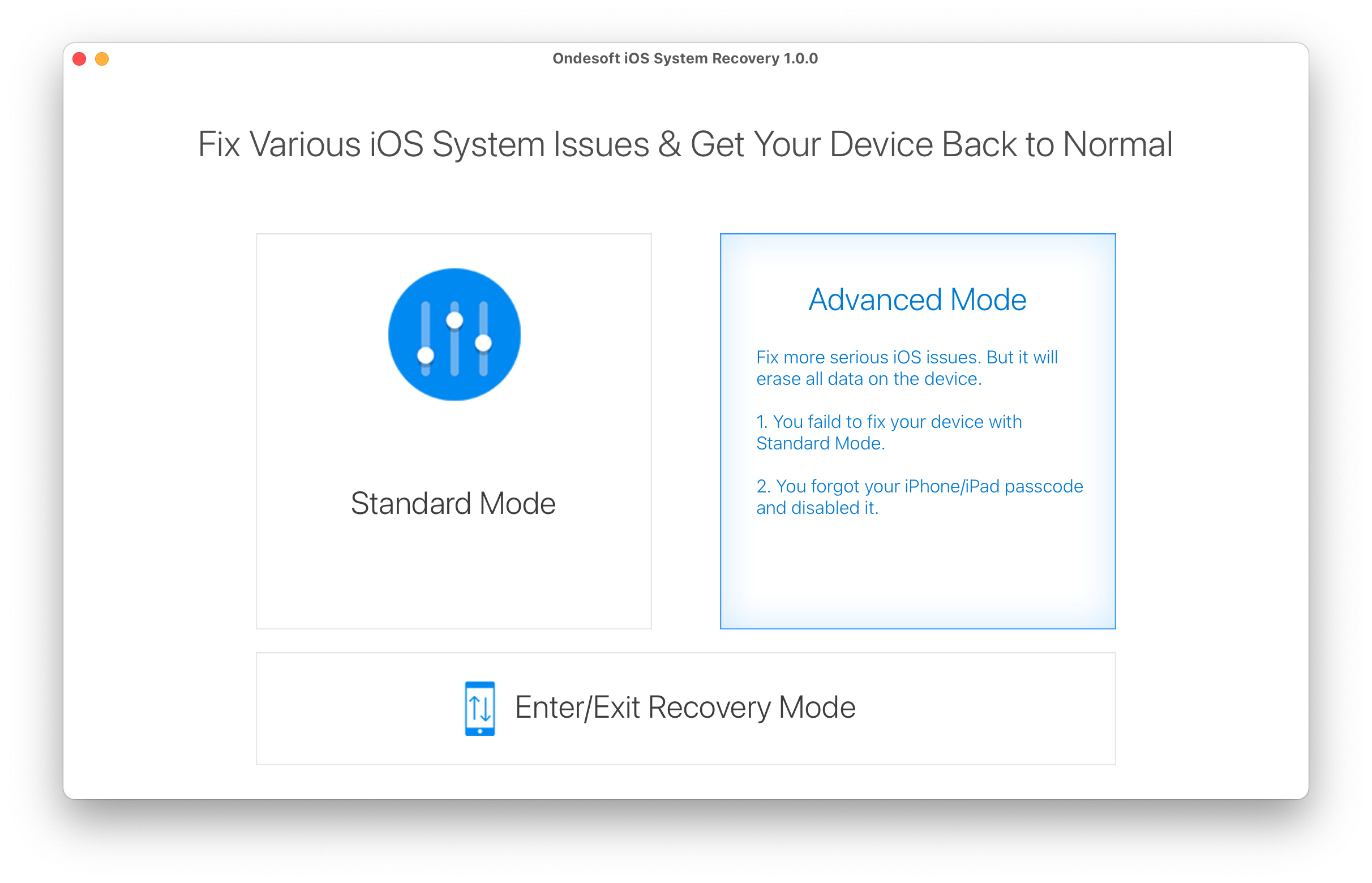 ios recovery software