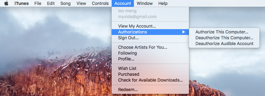 authorize computer for itunes on mac