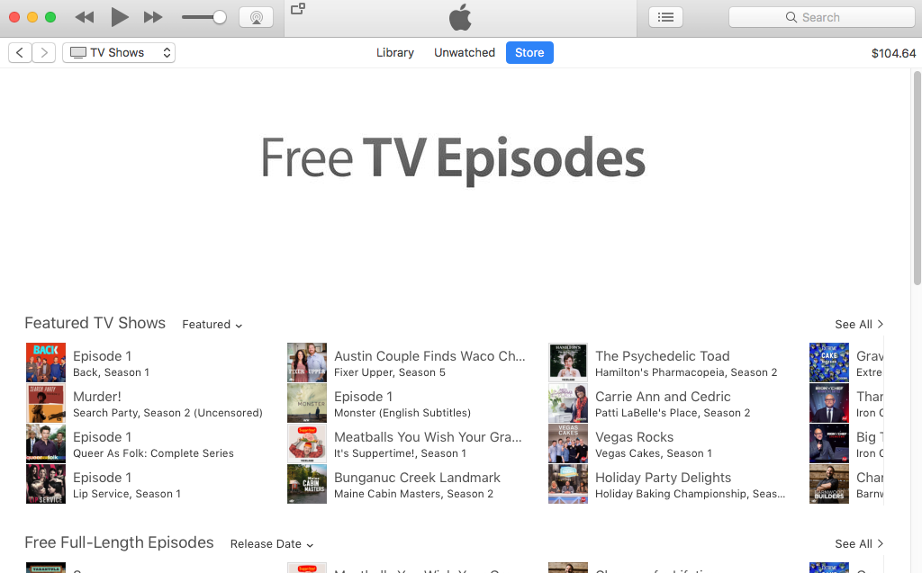 itunes tv shows