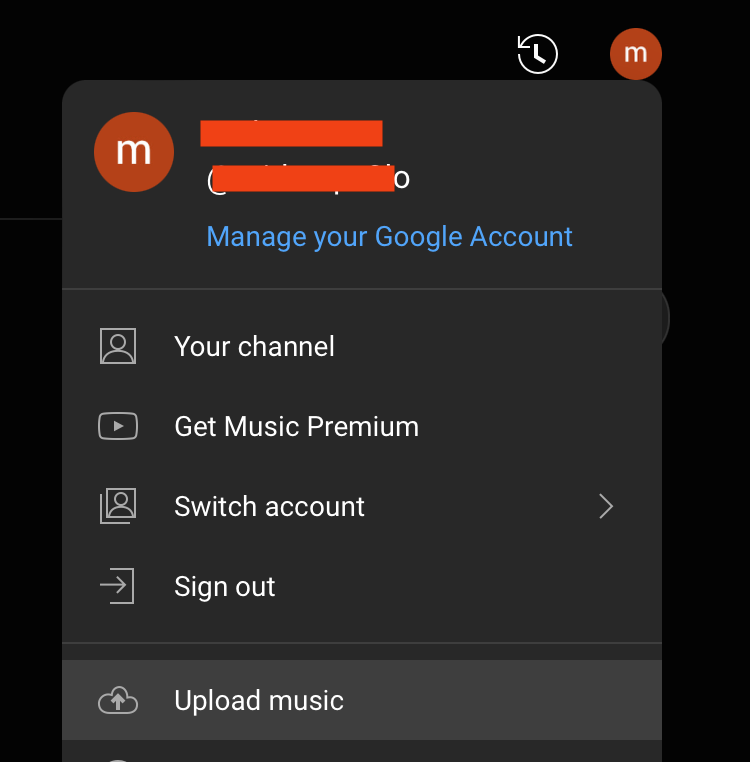 YouTube Music upload
