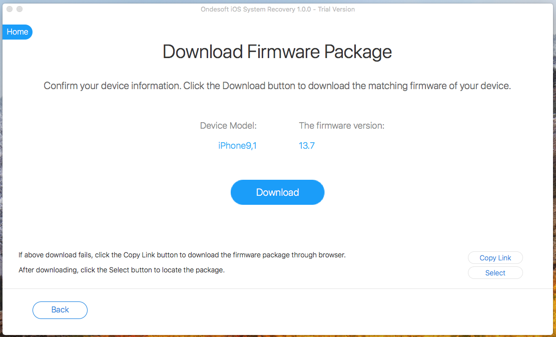 baixar pacote de firmware