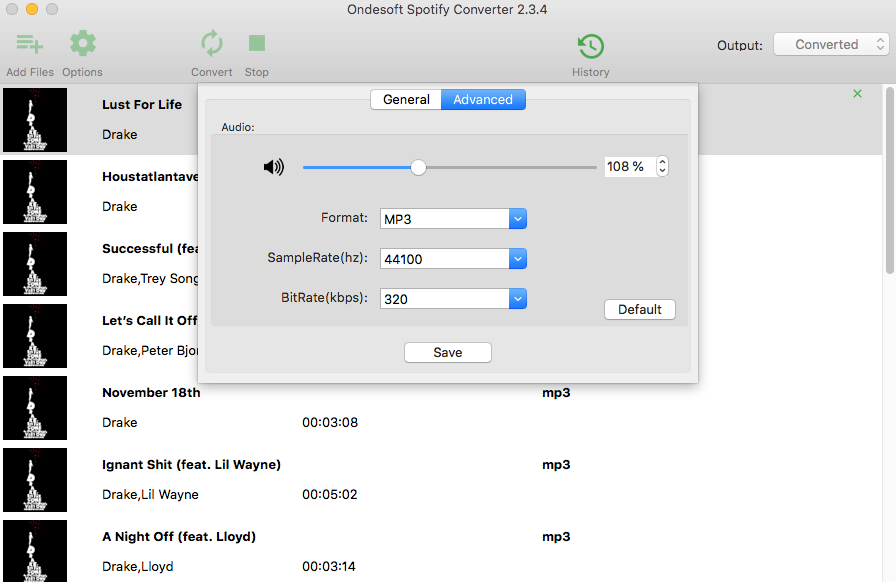 Spotify para mp3, m4a, wav, flac