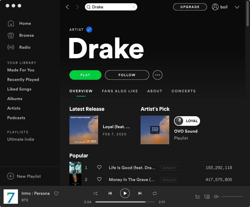 Перетащите песни spotify