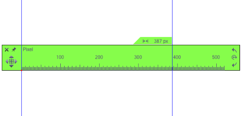 centimeter scale on screen