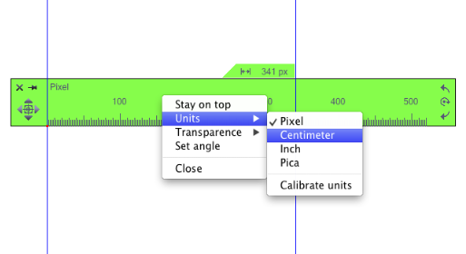 mac centimeter ruler units