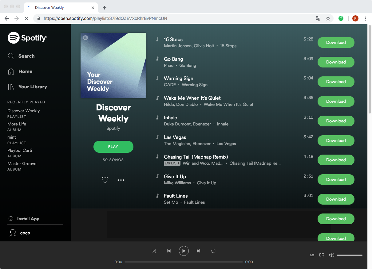 download spotify playlist on mp3 player