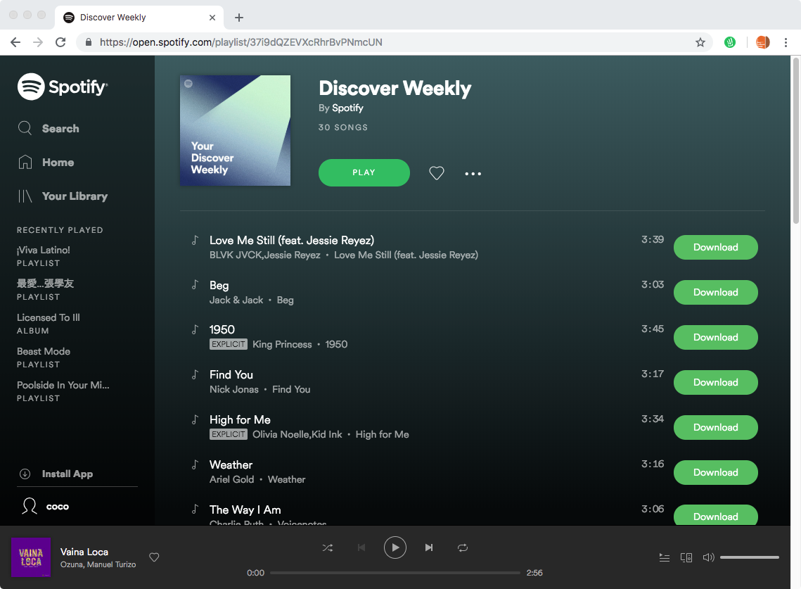 where does spotify download music