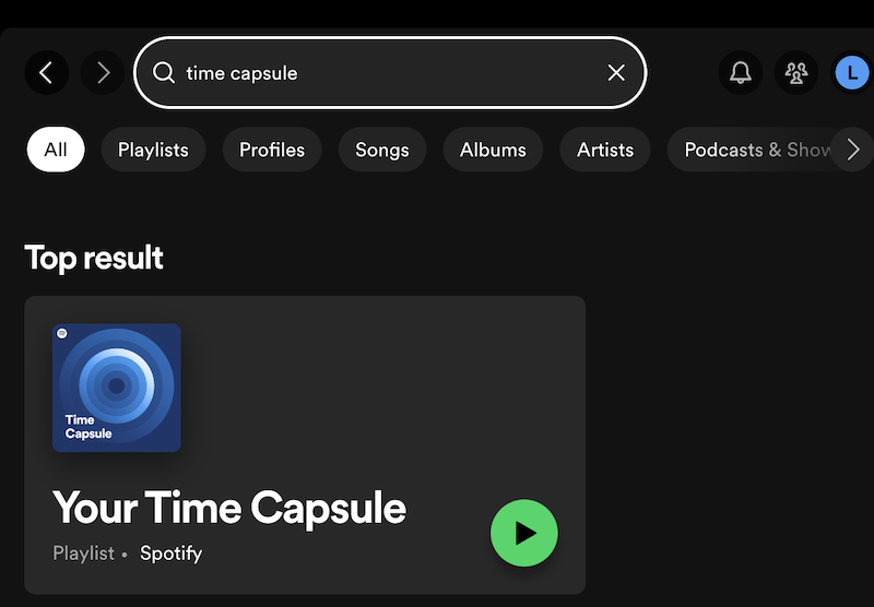 Spotify time capsule