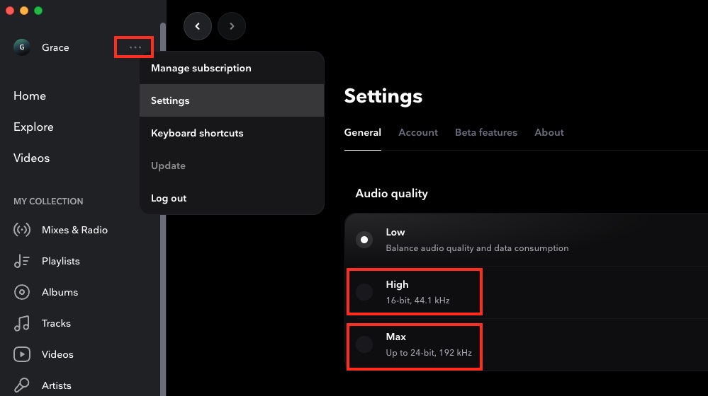 TIDAL audio quality