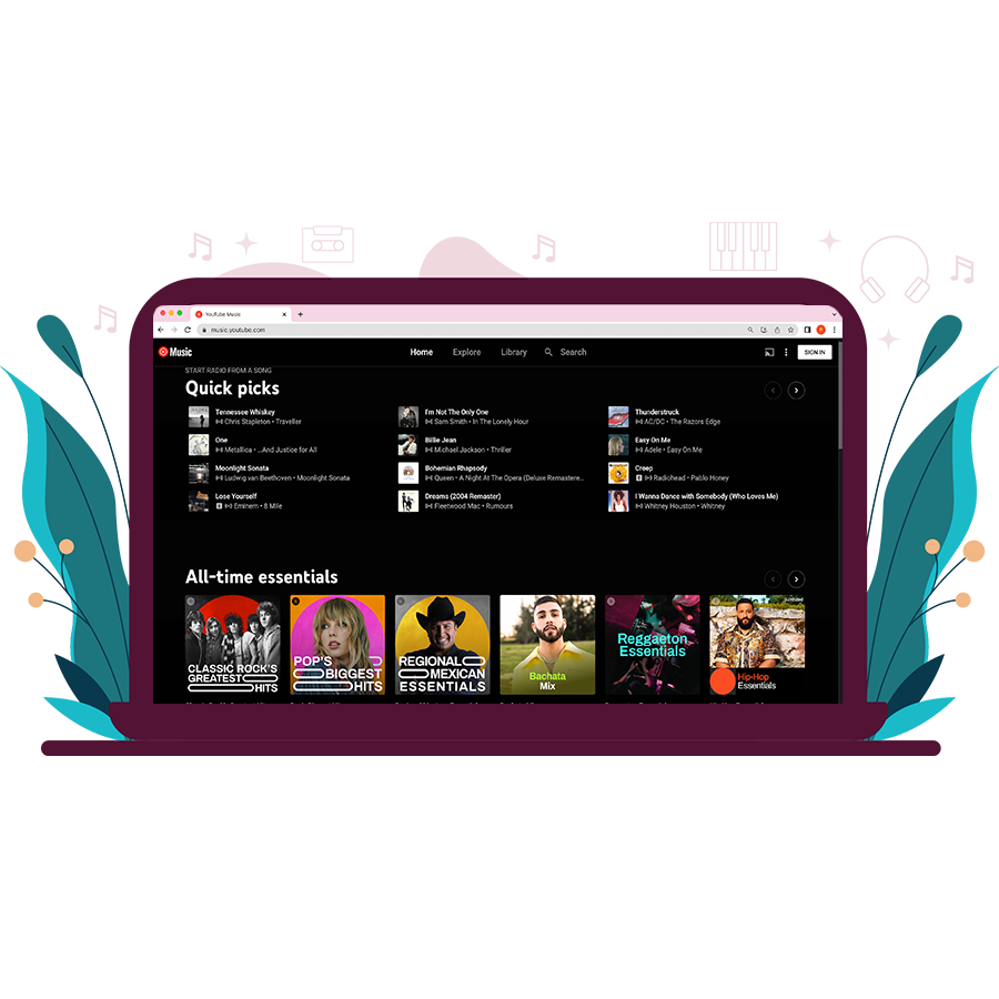 YouTube Music web player